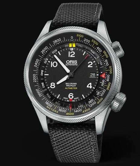 Review Oris Aviation Big Crown Propilot ALTIMETER WITH METER SCALE 47mm Replica Watch 01 733 7705 4164-Set 5 23 15FC